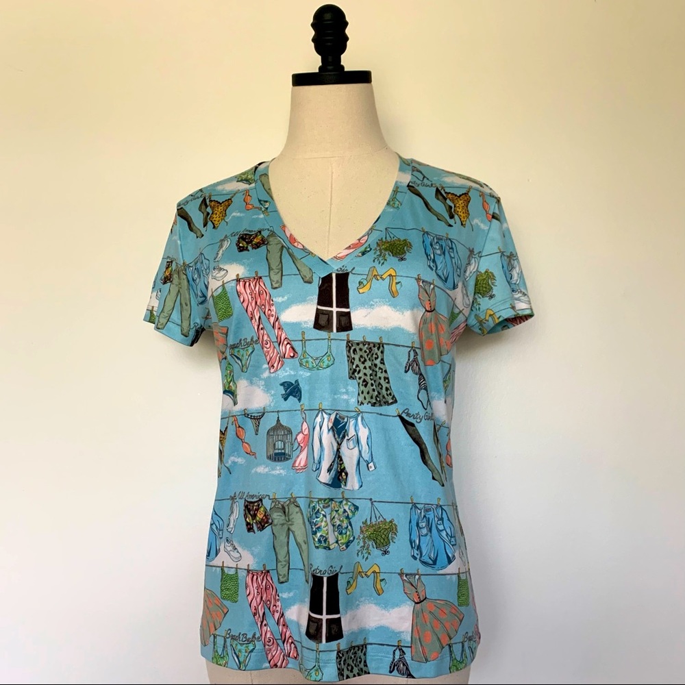 Nicole Miller’s “Retro / All American / Party” girl T-Shirt.
